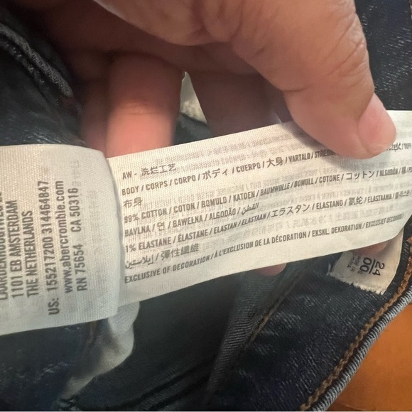 Abercrombie & Fitch Curve Love Ultra High Rise Ankle Straight Jean Distressed 24 - Picture 9 of 13